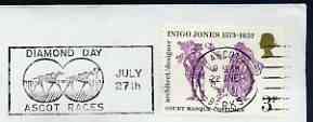Postmark - Great Britain 1974 cover bearing illustrated slogan cancellation for Ascot Races (Diamond Day), stamps on , stamps on  stamps on sport, stamps on  stamps on horses, stamps on  stamps on horse racing