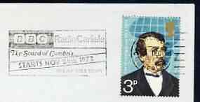 Postmark - Great Britain 1973 cover bearing illustrated slogan cancellation for BBC Radio Carlisle, stamps on radio