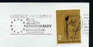 Postmark - Great Britain 1974 cover bearing illustrated slogan cancellation for Council of Europe 25th Anniversary, stamps on europa