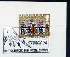 Postmark - Great Britain 1974 card bearing illustrated cancellation for Biggin Hill Air Fair, (BFPS), stamps on , stamps on  stamps on aviation