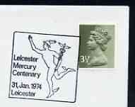 Postmark - Great Britain 1974 cover bearing illustrated cancellation for Leicester Mercury Centenary, stamps on newspapers, stamps on mythology