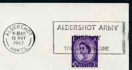 Postmark - Great Britain 1967 cover bearing illustrated cancellation for Aldershot Army Display , stamps on , stamps on  stamps on militaria