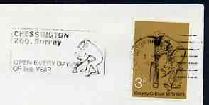 Postmark - Great Britain 1973 cover bearing illustrated slogan cancellation for Chessington Zoo, showing an Ape, stamps on zoos, stamps on apes, stamps on  zoo , stamps on , stamps on  zoo , stamps on zoos, stamps on 