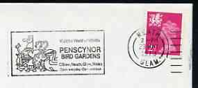 Postmark - Great Britain 1973 cover bearing illustrated slogan cancellation for 'Penscynor Bird Gardens', stamps on , stamps on  stamps on birds