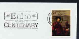 Postmark - Great Britain 1973 cover bearing slogan cancellation for Echo Sunderland Centenary, stamps on newspapers