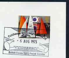 Postmark - Great Britain 1975 cover bearing illustrated cancellation for Colchester Searchlight Tattoo (BFPS), stamps on , stamps on  stamps on militaria, stamps on  stamps on 