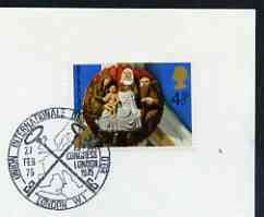 Postmark - Great Britain 1975 card bearing illustrated cancellation for International Union of Gold Keys, showing Map of Europe & Cross Keys, stamps on , stamps on  stamps on hotels, stamps on  stamps on keys, stamps on  stamps on maps