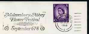 Postmark - Great Britain 1968 cover bearing illustrated slogan cancellation for Malmesbury Abbey Flower Festival, stamps on , stamps on  stamps on flowers, stamps on  stamps on abbeys