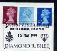 Postmark - Great Britain 1979 cover bearing illustrated cancellation for Police Federation, Diamond Jubilee, stamps on , stamps on  stamps on police, stamps on  stamps on jewelry