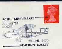 Postmark - Great Britain 1970 cover bearing illustrated cancellation for 40th Anniversary Air Letter Boxes, stamps on aviation, stamps on postal