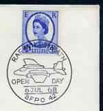 Postmark - Great Britain 1968 cover bearing illustrated cancellation for Open Day at RAF Wildenrath (BFPO 42), stamps on aviation, stamps on  raf , stamps on 