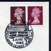 Postmark - Great Britain 1979 cover bearing illustrated cancellation for Kiplincotes, England's Oldest Horse Race, stamps on horses, stamps on horse racing