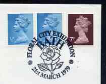 Postmark - Great Britain 1979 cover bearing slogan cancellation for Floral City Exhibition, Bath, stamps on flowers