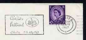 Postmark - Great Britain 1967 cover bearing illustrated slogan cancellation for Chester Festival, stamps on music, stamps on 