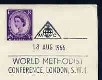 Postmark - Great Britain 1966 cover bearing illustrated cancellation for World Methodist Conference, London, stamps on , stamps on  stamps on religion