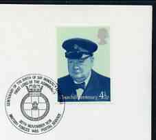 Postmark - Great Britain 1974 cover bearing illustrated cancellation for Birth Centenary of Winston Churchill, First Lord of the Admiralty (BFPS), stamps on churchill, stamps on militaria