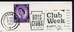 Postmark - Great Britain 1967 cover bearing illustrated slogan cancellation for Club Week - National Association of Boys Clubs, stamps on , stamps on  stamps on scouts, stamps on  stamps on boys brigade, stamps on  stamps on youth