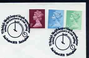 Postmark - Great Britain 1978 cover bearing illustrated cancellation for TI Raleigh - Salutes the Centenary of Club Cycling, stamps on sport, stamps on bicycles