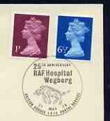 Postmark - Great Britain 1978 cover bearing illustrated cancellation for 25th Anniversary of RAF Hospital, WeGreat Britainerg, stamps on medical, stamps on hospitals, stamps on  raf , stamps on 