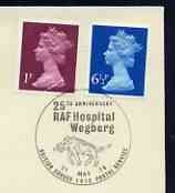 Postmark - Great Britain 1978 cover bearing illustrated cancellation for 25th Anniversary of RAF Hospital, WeGreat Britainerg, stamps on , stamps on  stamps on medical, stamps on  stamps on hospitals, stamps on  stamps on  raf , stamps on  stamps on 