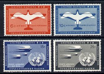 United Nations (NY) 1951 Air set of 4, SG A12-15 unmounted mint, stamps on , stamps on  stamps on united nations