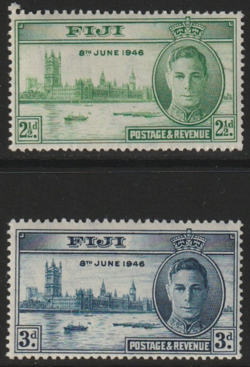 Fiji 1946 KG6 Victory Commemoration set of 2 unmounted mint, SG 268-9, stamps on , stamps on  stamps on , stamps on  stamps on  kg6 , stamps on  stamps on 