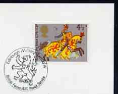 Postmark - Great Britain 1974 card bearing illustrated cancellation for Edinburgh Military Tattoo (BFPS), stamps on militaria, stamps on scots, stamps on scotland