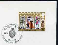Postmark - Great Britain 1974 cover bearing special cancellation for The Royal Regiment of Fusiliers Tercentenary (BFPS), stamps on militaria, stamps on 
