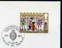 Postmark - Great Britain 1974 cover bearing special cancellation for The Royal Regiment of Fusiliers Tercentenary (BFPS), stamps on , stamps on  stamps on militaria, stamps on  stamps on 