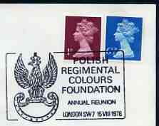 Postmark - Great Britain 1978 cover bearing special cancellation for Polish Regimental Colours Foundation Reunion