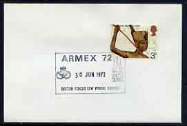 Postmark - Great Britain 1972 cover bearing special cancellation for Armex '72 (BFPS), stamps on militaria, stamps on 