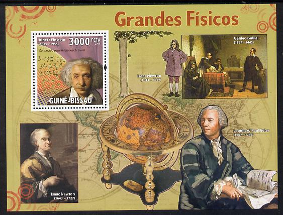 Guinea - Bissau 2009 Scientists perf s/sheet unmounted mint, stamps on , stamps on  stamps on personalities, stamps on  stamps on einstein, stamps on  stamps on science, stamps on  stamps on physics, stamps on  stamps on nobel, stamps on  stamps on maths, stamps on  stamps on space, stamps on  stamps on judaica, stamps on  stamps on atomics