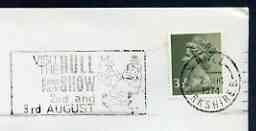 Postmark - Great Britain 1974 cover bearing illustrated slogan cancellation for Visit the Hull East Park Show, stamps on horses, stamps on 
