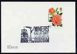 Postmark - Great Britain 1978 card bearing apecial cancellation for Miners Gala Day, Durham, stamps on mining