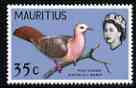 Mauritius 1965 Pink Pigeon 35c (from Birds def set) unmounted mint, SG 325*, stamps on birds, stamps on pigeons