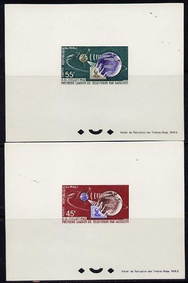 Mali 1962 Satellite Link pair in fine Epreuves deluxe souvenir proof sheets (from very limited printing) unmounted mint SG 55-6, stamps on , stamps on  stamps on communications    space