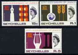 Seychelles 1966 UNESCO set of 3 unmounted mint, SG 230-32, stamps on , stamps on  stamps on unesco