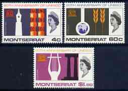 Montserrat 1966 UNESCO set of 3 unmounted mint, SG 187-89, stamps on , stamps on  stamps on unesco