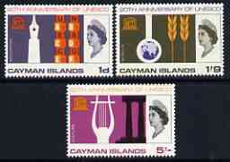 Cayman Islands 1966 UNESCO set of 3 unmounted mint, SG 200-202, stamps on , stamps on  stamps on unesco