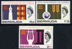 Bermuda 1966 UNESCO set of 3 unmounted mint, SG 201-203, stamps on unesco