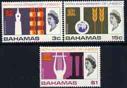 Bahamas 1966 UNESCO set of 3 unmounted mint SG 292-96, stamps on unesco