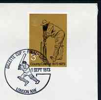 Postmark - Great Britain 1973 cover bearing special illustrated cancellation for Gillette Cricket Cup Final, stamps on sport, stamps on cricket