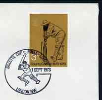 Postmark - Great Britain 1973 cover bearing special illustrated cancellation for Gillette Cricket Cup Final, stamps on , stamps on  stamps on sport, stamps on  stamps on cricket