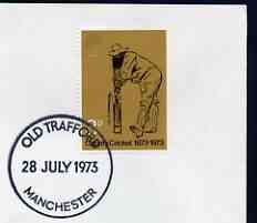 Postmark - Great Britain 1973 cover bearing special cancellation for Old Trafford, Manchester, stamps on , stamps on  stamps on sport, stamps on  stamps on cricket, stamps on  stamps on 