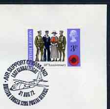 Postmark - Great Britain 1972 cover bearing special cancellation for Air Support Command, Last Global Flight (BFPS), stamps on , stamps on  stamps on militaria, stamps on  stamps on  raf , stamps on  stamps on 