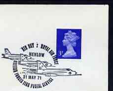 Postmark - Great Britain 1971 cover bearing illustrated cancellation for RAF Air Day, Henlow (BFPS), stamps on aviation, stamps on  raf , stamps on 