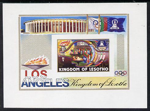 Lesotho 1984 Los Angeles Olympic unmounted mint imperf m/sheet (SG MS 595), stamps on , stamps on  stamps on sport, stamps on  stamps on olympics