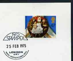 Postmark - Great Britain 1975 card bearing special cancellation for Stampex 1975, stamps on stamp exhibitions, stamps on rhs