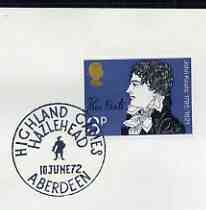 Postmark - Great Britain 1972 cover bearing illustrated cancellation for Highland Games, Hazelhead , stamps on sport
