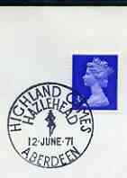 Postmark - Great Britain 1971 cover bearing illustrated cancellation for Highland Games, Hazelhead , stamps on , stamps on  stamps on sport